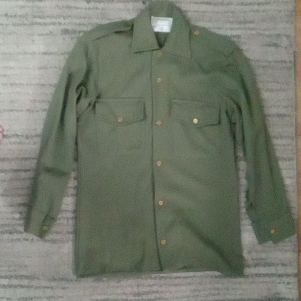 Army Green Wool Button Up - image 1